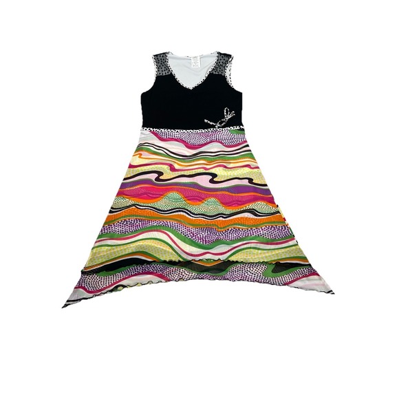 Zoe Color Block Sleeveless Dress Polka Dots Women Size Medium Twee Art To Wear - Picture 4 of 9